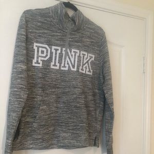 Half way zip-up PINK sweatshirt